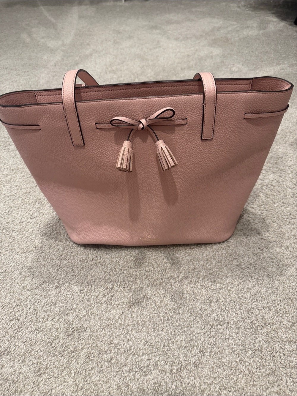 Kate Spade Powder Pink Leather Tote with Tassel Accent